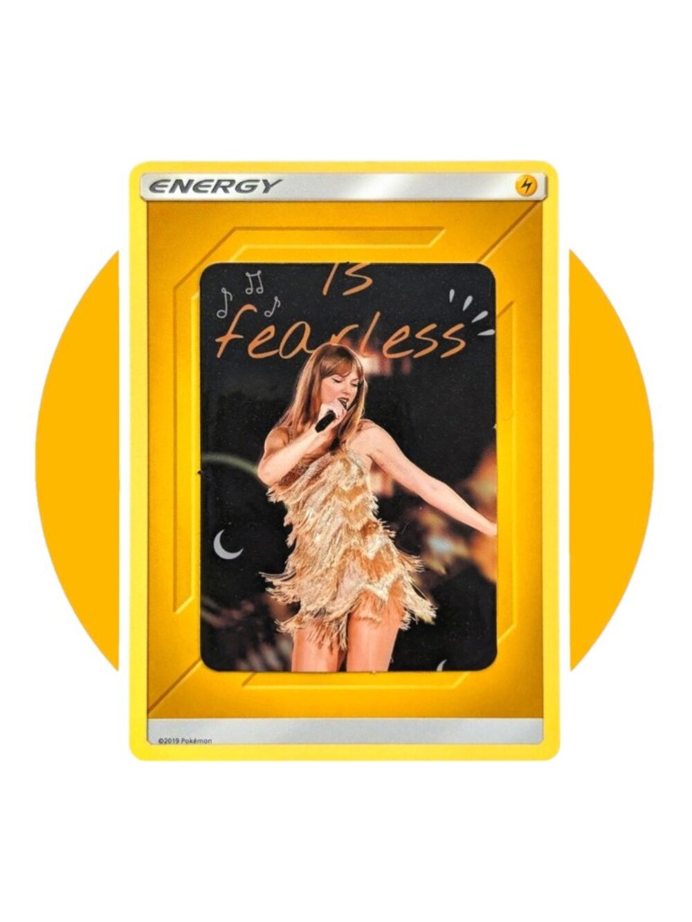 Girly Pop Music Vinyl Sticker (KK22): Taylor Swift with Lightning Energy Card